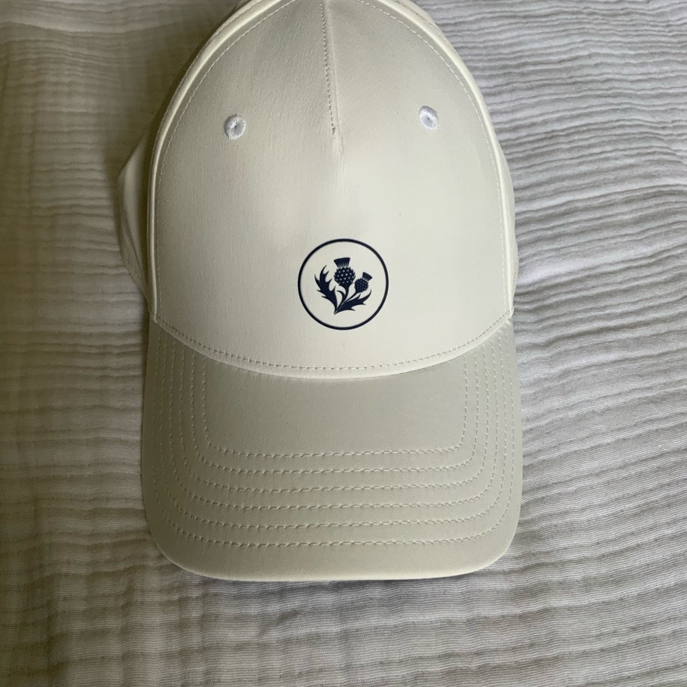 White Golf Cap with Embroidered Logo